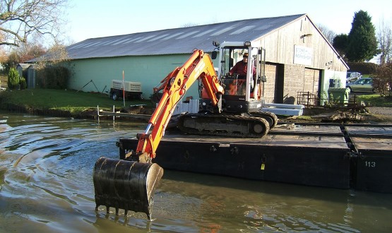The dredger at work